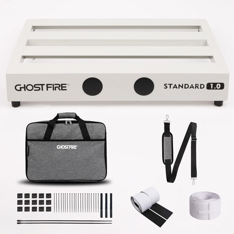 GHOSTFIRE Ghost Fire Limited Edition Guitar Pedal Board Aluminum Alloy 2.6lb Effect Pedalboard 17"x12.5"x3 "with Carry Bag,New V series (V-STANDARD 1.0 SILVERY) - Image 1